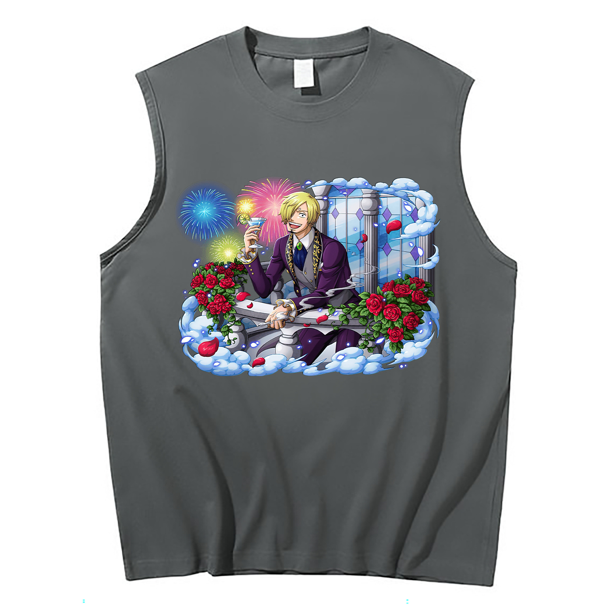 （画像用） ワンピース サンジ ONE PIECE Sanji コットン100％タンクトップ（フロントプリント）